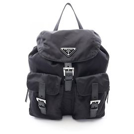 Prada Tessuto + Soft Calf Backpack/Handbag Black