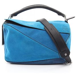 Sac Loewe Puzzle Medium 2-Way Handbag Noir Bleu