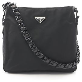 Bolso de hombro Prada TESSUTO BACHELI Negro