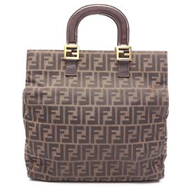 Bolsa Tote Fendi Zucca Marrom Preto