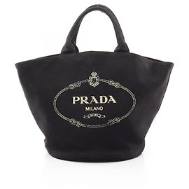 Prada Canapa Tote Bag Black