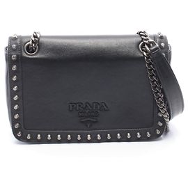 Prada GLACE'CALF Leather Shoulder Bag Black