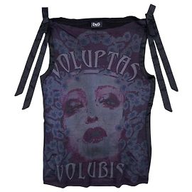Top de tirantes con cinta estampada Dolce & Gabbana AW04 'Voluptas Volubis' Negro