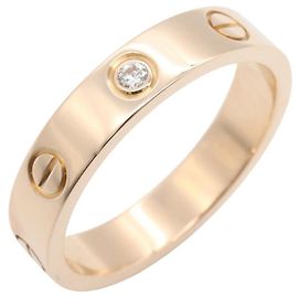 Cartier Mini Love Ring in 18K Pink Gold with Diamond Golden Other