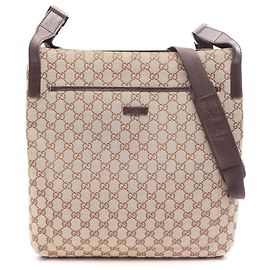 Borsa a Spalla Gucci GG Canvas Marrone Beige