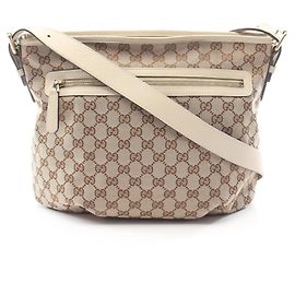 Bolsa de Ombro Gucci GG Canvas Branco Bege