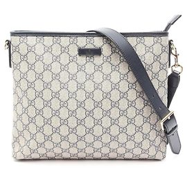 Borsa a Spalla Gucci GG Supreme Beige Blu navy