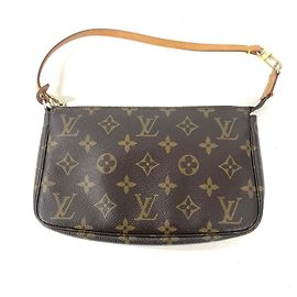 Pochette Accessoires Louis Vuitton Bolso de mano Castaño Monograma