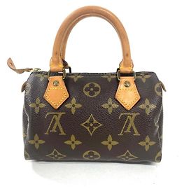 Sac à main Louis Vuitton Mini Speedy Marron Monogramme