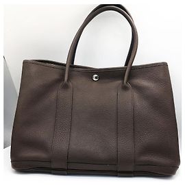 Sac cabas Hermès Garden Party en cuir grainé Marron