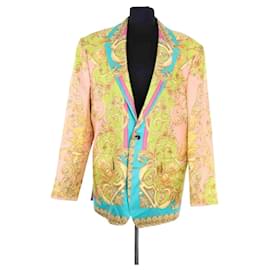 Versace multicolored silk blazer Multiple colors