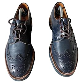 Autre Marque Tricker's Derby Brogues uomo in pelle blu Blu