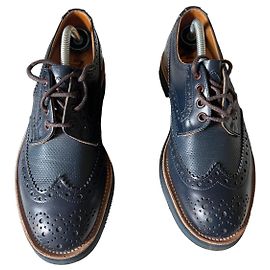 Autre Marque Tricker's Men's Blue Leather Derby Brogues Blue