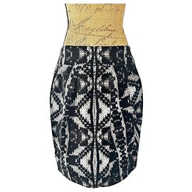 Weekend Max Mara Black & White Patterned Mini Skirt Black White