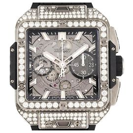 Hublot Square Bang Unico Titanium Silber