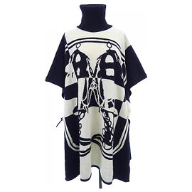 Hermès Poncho Cashmere Poncho Noir Blanc