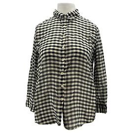 Autre Marque Camicia a quadri in cotone nera CORTANA Nero