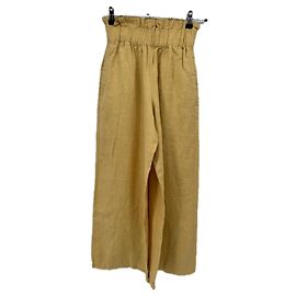 Calça de lin amarelo Faithfull the Brand Amarelo