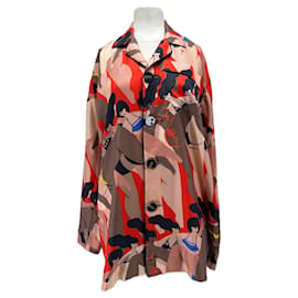 Autre Marque AZ FACTORY Patterned Silk Blouse Red Red