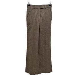 Calças de lã castanhas Gerard Darel Marrom
