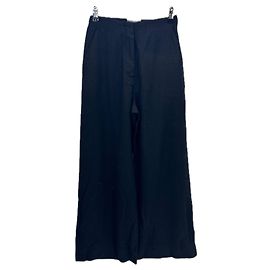 Calças pretas de lã Eric Bompard Preto