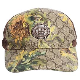 Gucci Cappellino GG floreale marrone - taglia M Marrone