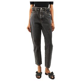 Miu Miu Graue Jeans mit geraffter Taille - Größe UK 8 Grau
