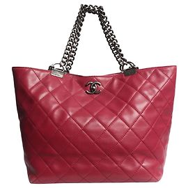 Chanel Lila 2014 Shopping in Chains Lammleder Tote Lila