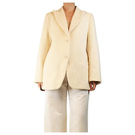Totême Cream wool-blend blazer - size UK 8 Cream