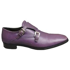 Prada Mocassins Double Boucle en Cuir Violet Violet