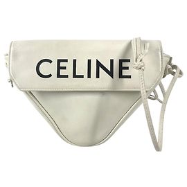 Céline Borsa a tracolla Celine Logo Triangle Pouch Nero Bianco