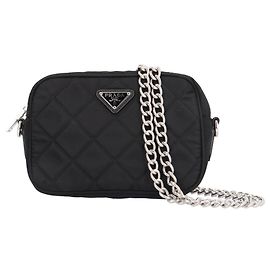 Bolsa de ombro com corrente acolchoada Prada Preto