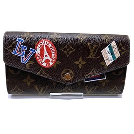 Carteira Sarah Long Louis Vuitton Marrom Monograma