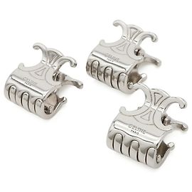 Céline Set di 3 mollettoni per capelli Celine Triomphe Mini Argento