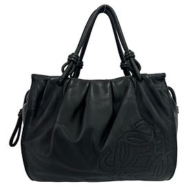 Sac cabas en cuir nappa avec logo Anagram Loewe Noir