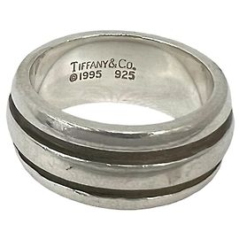 Tiffany & Co Tiffany Grooved Double Line Ring Silvery
