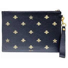 Gucci Second Bag Beestar Leather Black