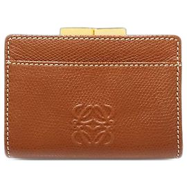 LOEWE Brown Leather Anagram Coin Pouch Brown