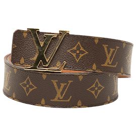 Louis Vuitton Brown Monogram Initiales Reversible Belt Brown