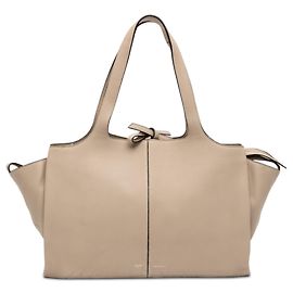 Céline Tote trifold en cuir de veau grainé beige Celine Taille Medium Beige