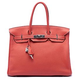Hermès Red Clemence Birkin Retourne 35 Rouge Autre
