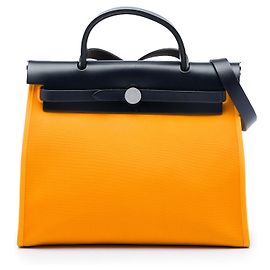 Hermès Yellow Toile Verso Herbag Zip 31 Jaune Moutarde