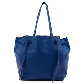 Céline Celine Blue Small Leather Phantom Cabas Tote Blue