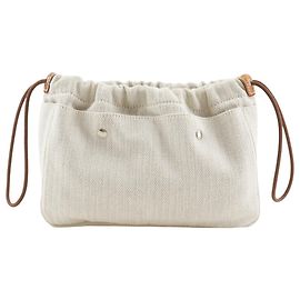 Pouch Hermès Beige Toile e Barenia Fourbi 20 Bege