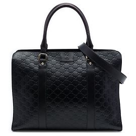 Gucci Black Medium Guccissima Briefcase Black