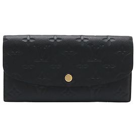 Louis Vuitton Black Monogram Empreinte Emilie Wallet Black
