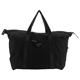 Bolsa de viagem Prada Black Saffiano Trimmed Tessuto Preto