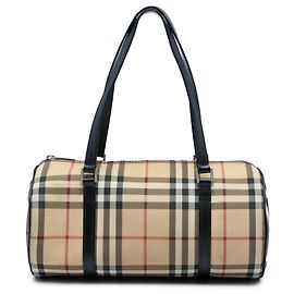 Bolsa Barrel em canvas House Check bege Burberry Bege