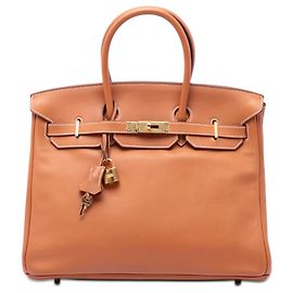 Hermès Brown Courchevel Birkin Retourne 35 Marron Marron clair