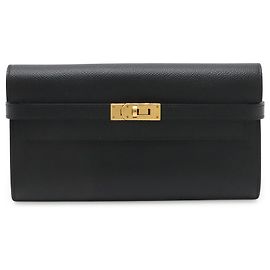 Hermès Black Epsom Kelly To Go Wallet Black